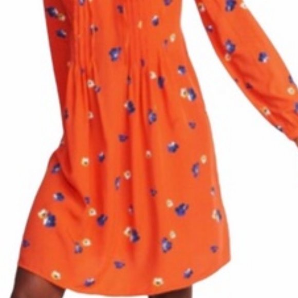 Old Navy Orange Floral Print Long Sleeve V Neck S - Picture 6 of 7